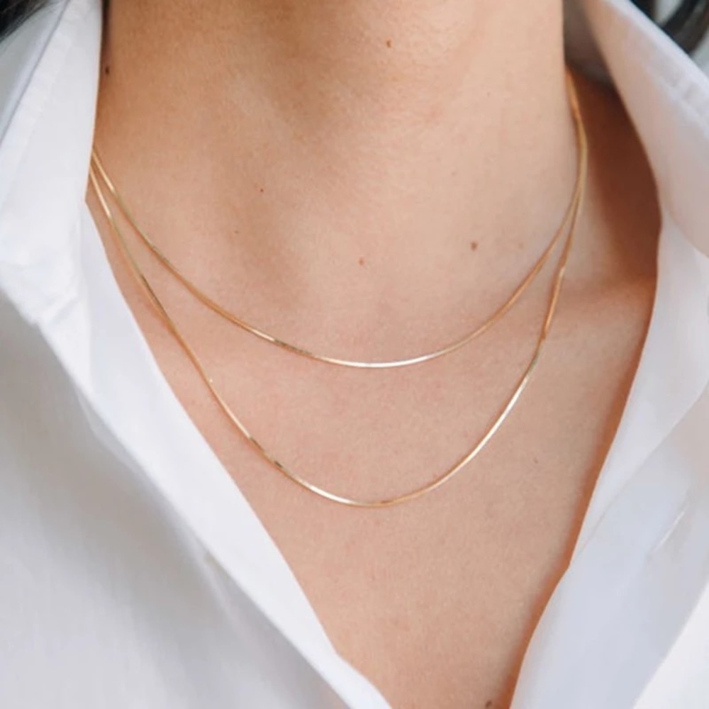 Box chain necklace | Stainless steel 18k gold plated